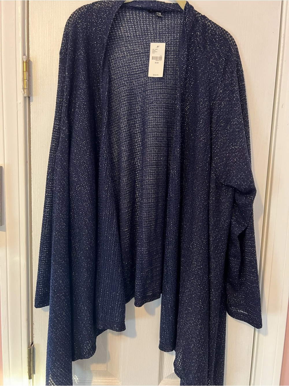 lane Bryant, Navy Sparkle Open-Front Women's Cardigan Sweater!